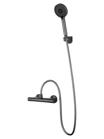 Смеситель для душа с термостатом WONZON & WOGHAND INN 5, Темный графит (WW-B1005-A-BGG)