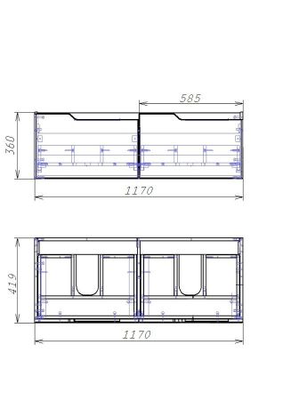Тумба Hella 120, 2 чаши, белый лак, артикул OW24.07.00