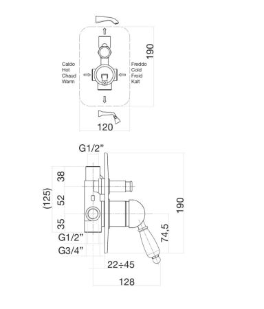 Смеситель для душа Fiore IMPERIAL 83CR5134, хром
