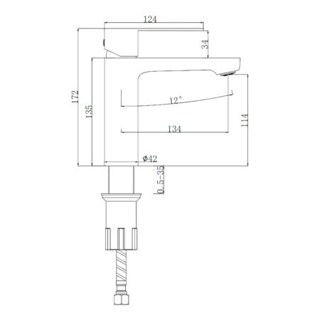 Смеситель для раковины Splenka S222.10.09, графит