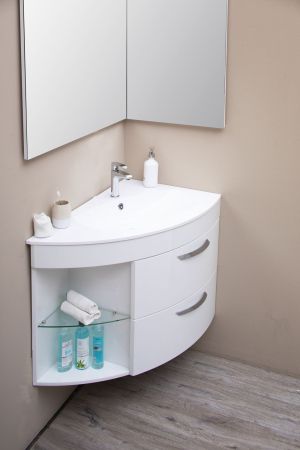 Тумба для ванной без раковины De Aqua Трио 90 Люкс R белая, артикул 00197202