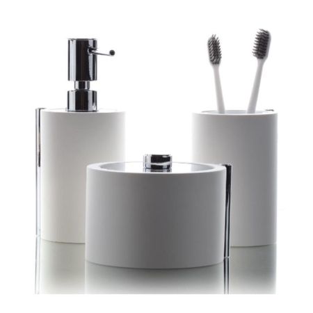 BERTOCCI Easy Стакан настольный, цвет белый матовый/хром, артикул 130 0930 0000