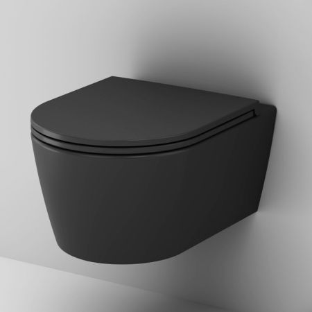 C8F1700MBSC Func подвесной унитаз 49 см FlashClean с сиденьем микролифт, черн мат, артикул C8F1700MBSC