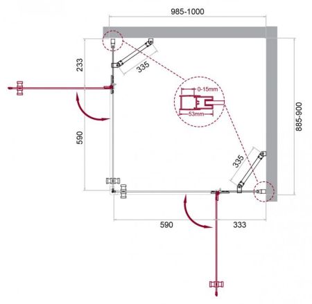 Душевой уголок BelBagno KRAFT-AH-22-120/80-C-Cr-L, артикул KRAFT-AH-22-120/80-C-Cr-L