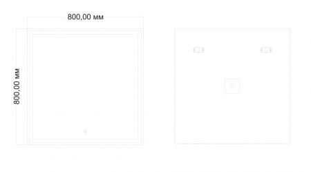 Зеркало с подсветкой ART&MAX ZOE AM-Zoe-800-800-DS-F, артикул AM-Zoe-800-800-DS-F