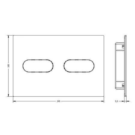 Клавиша смыва, Artceram, Inox 710, для унитаза, ширина, мм-245, глубина, мм-5,5, высота, мм-165, тип смыва-двойной, тип управления-механический, кнопки-овальные, материал-нержавеющая сталь, цвет-золото, артикул 710.000.BG