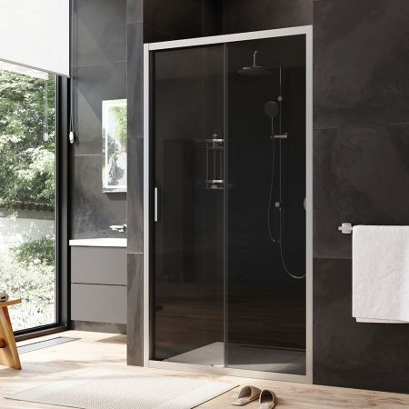 W90G-110-1-195MG Gem Solo Дверь душевая 110х195, стекло тонированное, профиль матовый хром, артикул W90G-110-1-195MG