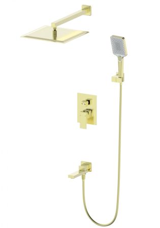 Душевая система встраиваемая WONZON & WOGHAND CUBE, Брашированное золото (WW-88939016-BG), артикул WW-88939016-BG
