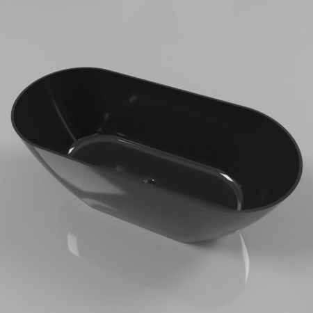 Ванна WHITECROSS Coral A 165x75 (черный глянец) иск. камень