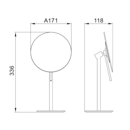 Зеркало косметическое JAVA S-M111L, сатин, артикул S-M111L