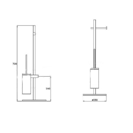 Stella Lucilla Напольная стойка с ершиком и держателем т/б 1042 цвет: хром, артикул LL 10028 CR00