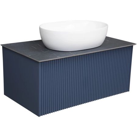 Тумба под раковину подвесная La Fenice Terra FNC-01-TER-BG-80, синяя, артикул FNC-01-TER-BG-80
