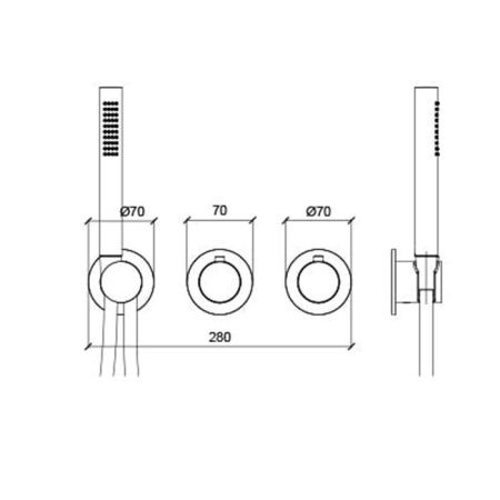 ALMAR Внешняя часть термостатического смесителя с переключателем на 2-3 положения, цвет нерж. сталь, артикул E180133.316
