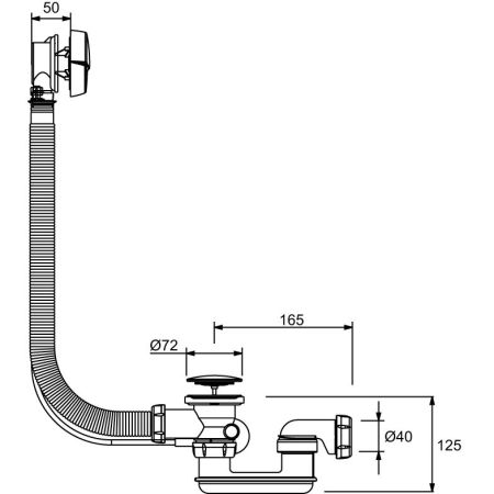 E70174-CP слив-перелив на ванну автомат (хром), шт, артикул E70174-CP