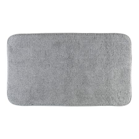 Коврик для ванной комнаты 60х100 см. без вышивки, серый, окантовка серебро, артикул 30756