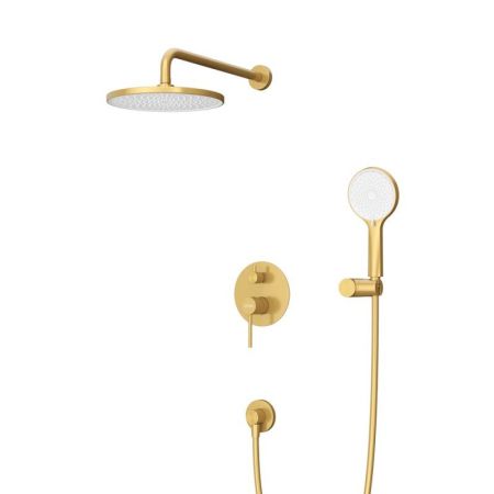 RELAX-DSET-GM Душевой комплект встраиваемый (смеситель встраиваемый, верхний душ, ручной душ со шлангом, штуцер с держателем), оружейная сталь, артикул RELAX-DSET-GM