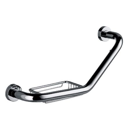 EMCO Rondo2 Поручень изогнутый, с полочкой-решеткой, 413мм, цвет хром, артикул 4571 001 00