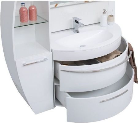 Тумба с раковиной De Aqua Эскалада 100 L белый, подвесная с ручкой