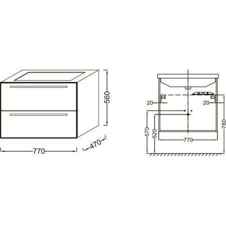 Тумба под раковину Jacob Delafon Struktura 77 EB1277-E13 подвесная Розовое дерево, артикул EB1277-E13