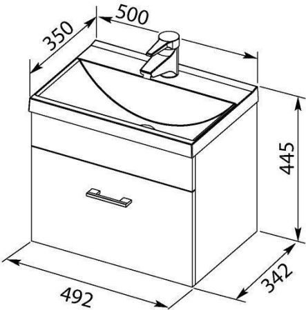 Тумба с раковиной Aquanet Нота 50 белый, артикул 00287705