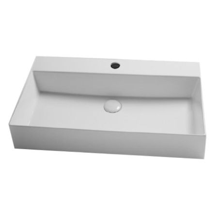 AZZURRA ELEGANCE Squared раковина подвесная/накладная  75х45см с 1 отв. под смеситель , цвет белый