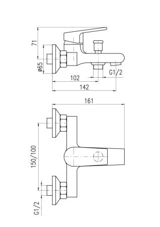Смеситель для ванны Rav Slezak Colorado CO154.5Z, золото, артикул CO154.5Z