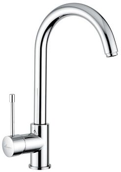 Emmevi Eden, однорычажный кухонный смеситель с поворотным изливом, без донного клапана, цвет хром