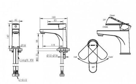 Смеситель для раковины Bravat Louise F1191183CP-RUS, хром