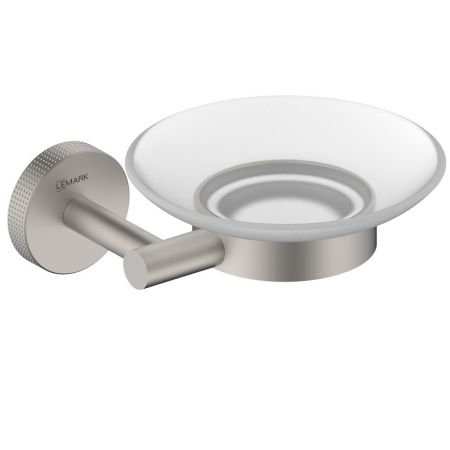 Мыльница Lemark BELUGA подвесная, сталь, стекло, брашированный никель (LMA-8031S-BN), артикул LMA-8031S-BN