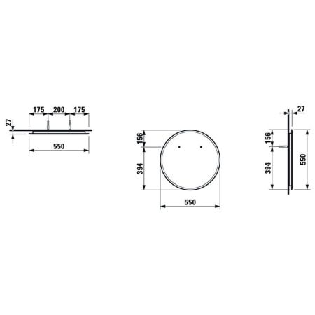 Зеркало, Laufen, Frame25, круглое, ширина, мм-550, глубина, мм-23, высота, мм-550, без подсветки, артикул 4.4743.0.900.144.1