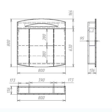Зеркальный шкаф Sjel 80, артикул OW25.20.00
