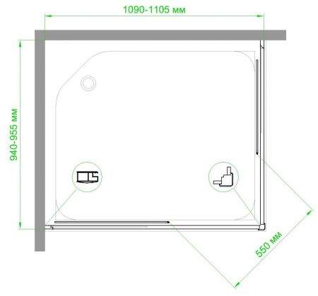 Душевой уголок Royal Bath RB HPD-C 110х95х200 (матовое), артикул RB95110HPD-C