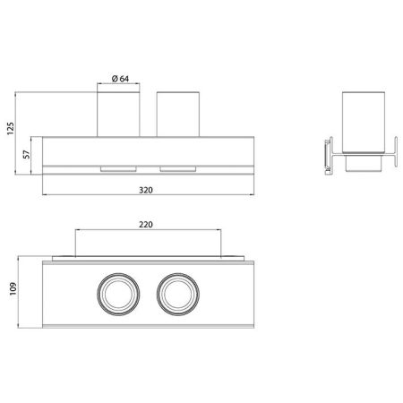 Emco Двойной Стакан Aura klar, цвет черный, артикул 8525 134 00
