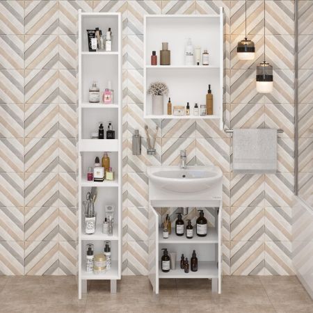 Тумба Onika Милтон 55 напольная, белая (ум. Уют 55), артикул 105559