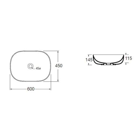 AZZURRA ELEGANCE SOFT раковина накладная 60х45х115см без отв. под смеситель , цвет белый