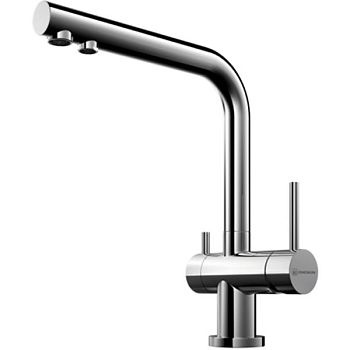 Смеситель для кухни, OMOIKIRI, Nagano, тип открывания воды-однорычажный, тип регулирования воды-керамический картридж, монтаж-на раковину/столешницу, отверстия для монтажа-1, высота, мм-294, вынос излива, мм-206, тип излива-поворотный, тип подводки-гибкая