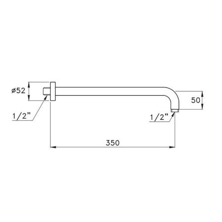 Stella Docce Держатель верхнего душа 350 мм., настенный, цвет Copper satinato PVD