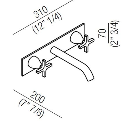 Agape Memory Настенный смеситель для раковины, излив: 150мм, цвет: хром, артикул AMEM322S