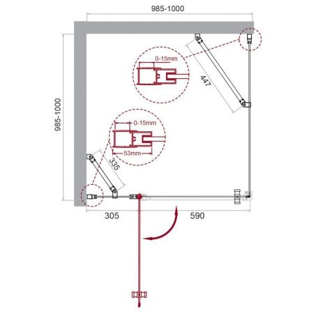 Душевой уголок BelBagno ETNA-A-12-90-C-Cr