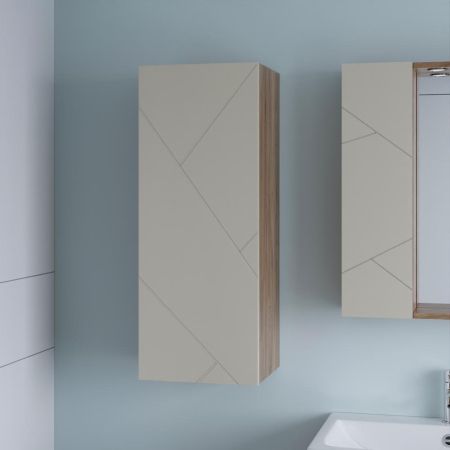 Шкаф навесной Бриклаер КРИСТАЛЛ 35х90 см, латте, артикул 4627125417009