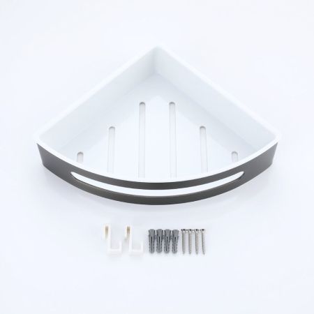 Полка для ванной комнаты угловая Raglo R340.01.09, графит, артикул R340.01.09