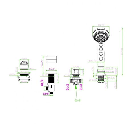 Смеситель на борт ванны Boheme Cascade 493 Хром
