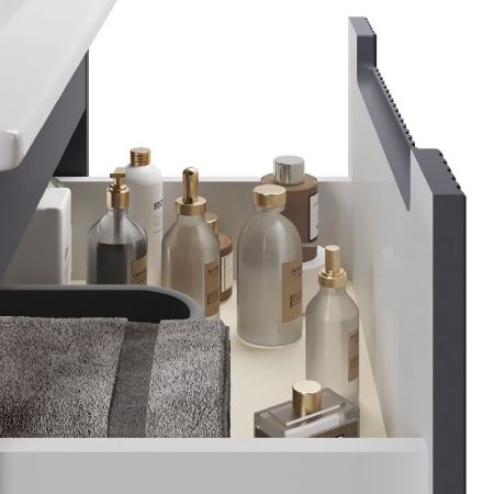 Тумба с раковиной подвесная Dreja Euphoria 60 см, серый базальт, артикул 99.2021-com