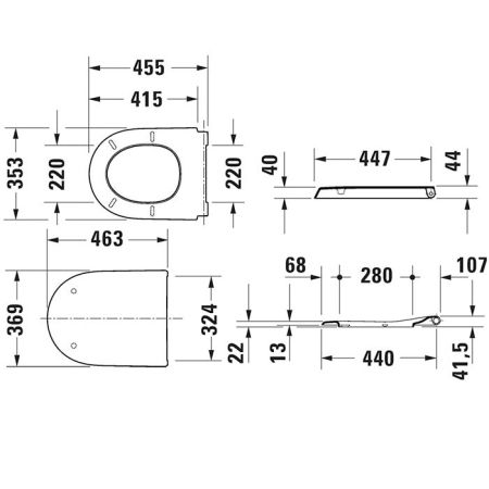 Сиденье для унитаза, Duravit, Qatego, с крышкой, ширина, мм-369, глубина, мм-463, с плавным опусканием SoftClose, материал шарниров-нержавеющая сталь, цвет шарниров-хром, материал сиденья-дюропласт, цвет-альпийский белый, артикул 0026890000