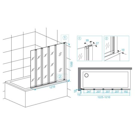 Шторка на ванну RGW SC-21, артикул 03112112-11