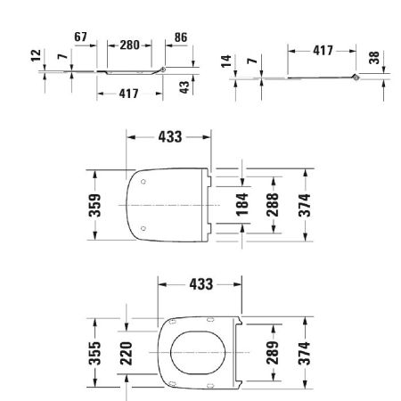 Сиденье для унитаза, Duravit, Durastyle, с крышкой, ширина, мм-370, глубина, мм-415, высота, мм-15, тип шарниров-SoftClose, материал шарниров-нержавеющая сталь, цвет шарниров-хром, цвет-белый, артикул 0063790000