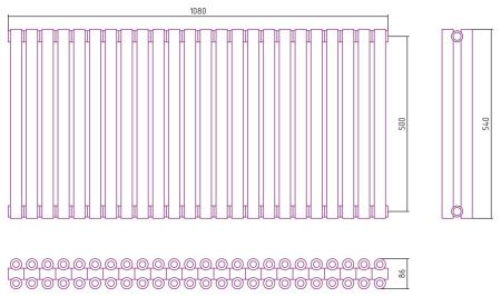 Отопительный радиатор ЭСТЕТ-00 н/ж 500х1080 / 24 сек (Без покрытия) Отопительный радиатор ЭСТЕТ-00 н/ж 500х1080 / 24 сек (Без покрытия)