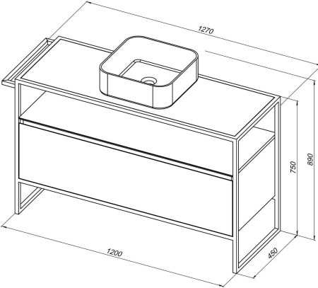 Тумба под раковину Allen Brau Priority 120 1.31004.PGM платина матовый, артикул 1.31004.PGM