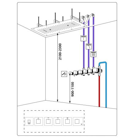 Душевая система встроенная с термостатом Timo Petruma SX-5329/03SM черный, артикул SX-5329/03SM
