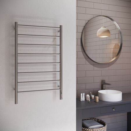 Полотенцесушитель электрический Terminus Аврора П8 50х85 quick touch, оружейная сталь, артикул 4670078566232